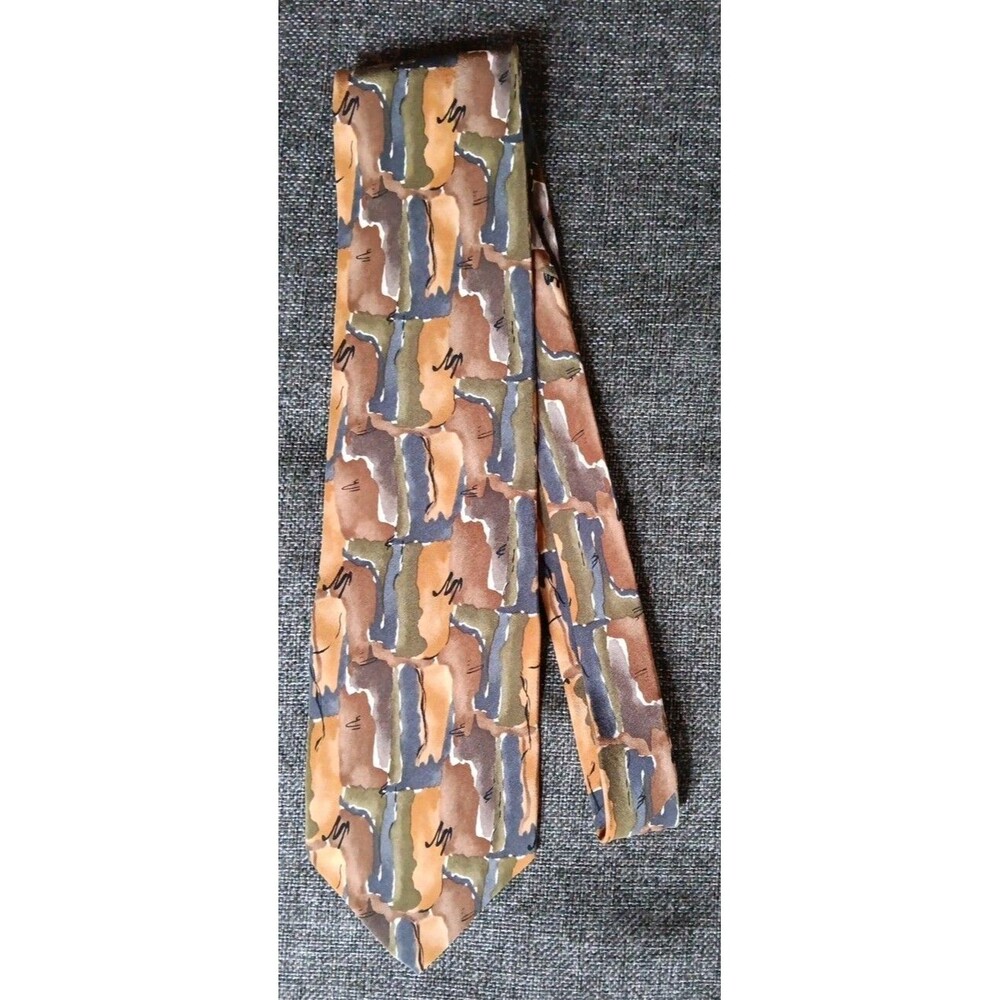 Tie 70s 80s 90s Y2K Cocktail Collection Gold Brown Green Blue 3.75 Wide 56 Long